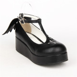 Angelic Imprint- Sweet T-shaped Straps Lolita High Platform Shoes with Detachable Angel Wings