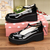 Angelic Imprint- Sweet T-shaped Straps Lolita High Platform Shoes with Detachable Angel Wings