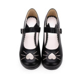 Angelic Imprint- Heart Shaped Embroidery -Sweet Lolita Shoes