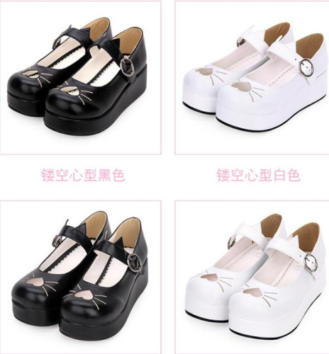 Angelic Imprint- Heart Shaped Embroidery -Sweet Lolita Shoes