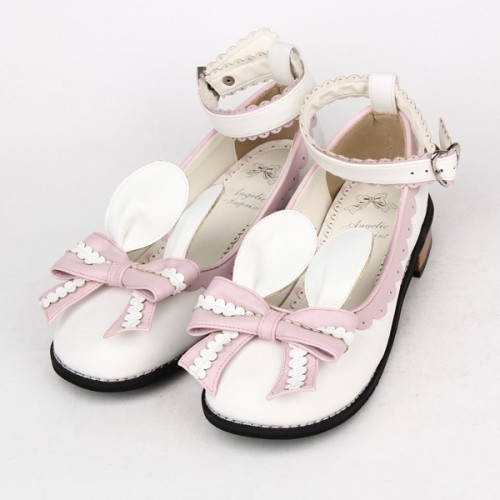 Angelic Imprint- Sweet Bow Bunny Ears Lolita Flat Shoes