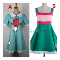 Star vs. the Forces of Evil Princess Star Butterfly Blue Green Dress Cosplay Costumes