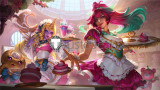 League of Legends LOL Cafe Cuties New Skin Annie Soraka Sivir Gwen Pink Blonde Green Cosplay Wig
