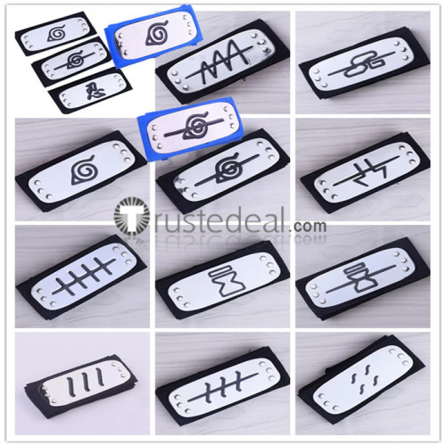 Naruto Sasuke Kakashi Sakura Akatsuki Jiraiya Black Blue Headband Cosplay Props Accessories