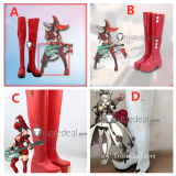 Guilty Gear Elphelt Valentine I-No Red White Cosplay Shoes Boots