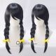 Monogatari Tsubasa Hanekawa Black Purple Cosplay Wigs