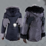 Vtuber ChroNoiR Kanae Kuzuha Nijisanji Down Coat Black Grey Winter Coat Cosplay Costumes