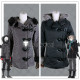 Vtuber ChroNoiR Kanae Kuzuha Nijisanji Down Coat Black Grey Winter Coat Cosplay Costumes