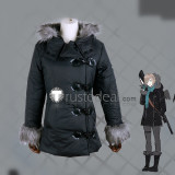 Vtuber ChroNoiR Kanae Kuzuha Nijisanji Down Coat Black Grey Winter Coat Cosplay Costumes