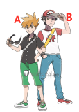 Pokemon Sun and Moon Trainer Red and Blue Cosplay Costumes