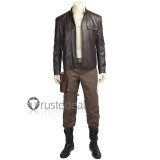 Star Wars Episode 8 Poe Dameron Brown Pleather Jacket Cosplay Costume