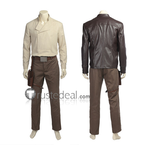 Star Wars Episode 8 Poe Dameron Brown Pleather Jacket Cosplay Costume