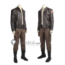 Star Wars Episode 8 Poe Dameron Brown Pleather Jacket Cosplay Costume