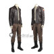 Star Wars Episode 8 Poe Dameron Brown Pleather Jacket Cosplay Costume
