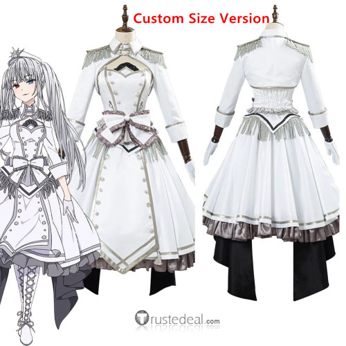 Date A Live Date A Bullet 2 White Queen Inverse Kurumi Tokisaki Sawa Yamauchi White Military Cosplay Costume