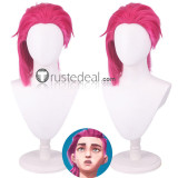 League of Legends Arcane Jinx Powder Vi Long Blue Pink Young Cosplay Wig Lace Front