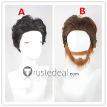 X-Men Origins Wolverine Logan Brown Black Curly Cosplay Wigs
