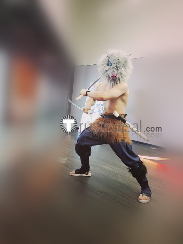 Kimetsu no Yaiba Demon Slayer Inosuke Hashibira Pants Fur Cosplay Costume