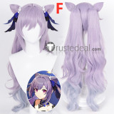 Genshin Impact Qiqi Keqing Ningguang Mona Chongyun Purple Blue Cosplay Wigs