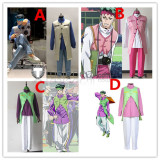 Jojo's Bizarre Adventure Diamond Is Unbreakable Rohan Kishibe Pink Purple Green Cosplay Costumes