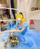 Disney 2015 Film Princess Cinderella Blue Dress Cosplay Costumes