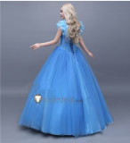 Disney 2015 Film Princess Cinderella Blue Dress Cosplay Costumes