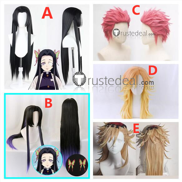 Kimetsu no Yaiba Demon Slayer Akaza Doma Kanae Kocho Cosplay Wigs