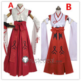 Genshin Impact Kitsune Saiguu Inagi Hotomi Shrine Maiden White Red Kimono Cosplay Costume