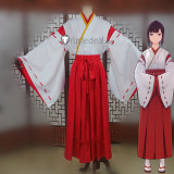 Genshin Impact Kitsune Saiguu Inagi Hotomi Shrine Maiden White Red Kimono Cosplay Costume