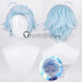 Genshin Impact Concert Drummer Chongyun Child Young Shenhe Greyish Black Blue Styled Cosplay Wig
