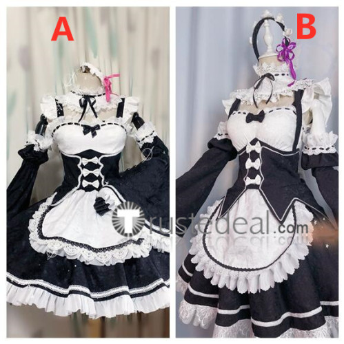Re Zero Kara Hajimeru Isekai Seikatsu Twins Rem Ram Maid Lolita Lace Cosplay Costumes