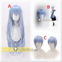 Neon Genesis Evangelion Rei Ayanami Long Short Blue Cosplay Wigs