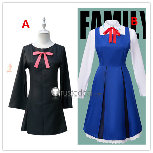SPY x FAMILY Anya Black Blue Cosplay Costumes