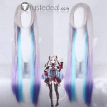 Sword Art Online The Movie Ordinal Scale Singer Yuna Long Silver White Purple Cosplay Wig 100cm
