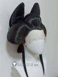 Demon Slayer Kimetsu no Yaiba Daki Oiran Geisha Lace Front Styled Black Silver White Cosplay Wig