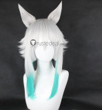 Twin Star Exorcists Sousei no Onmyouji Tatara Silver Purple Green Styled Cosplay Wigs Ears