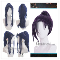 League of Legends LOL Arcane Caitlyn Blue Purple Ponytail Cosplay Wigs