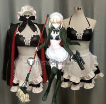 Fate Grand Order Rider Artoria Pendragon Alter Saber Maid Swimsuit Cosplay Costume