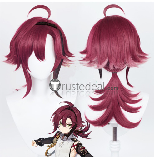 Genshin Impact Shikanoin Heizou Genderbend Venti Wendy Female Blue Red Cosplay Wigs