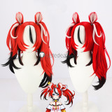 Vtuber Virtual YouTuber Hakos Baelz Natsuiro Matsuri Shishigami Leona Umise Yotsuha Brown Red Ponytails Cosplay Wigs