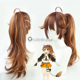 Vtuber Virtual YouTuber Hakos Baelz Natsuiro Matsuri Shishigami Leona Umise Yotsuha Brown Red Ponytails Cosplay Wigs