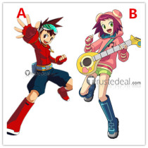 Mega Man Star Force Sonia Strumm Misora Hibiki Geo Stelar Cosplay Red Pink Cosplay Costumes