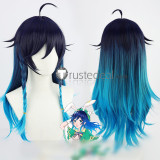 Genshin Impact Shikanoin Heizou Genderbend Venti Wendy Female Blue Red Cosplay Wigs