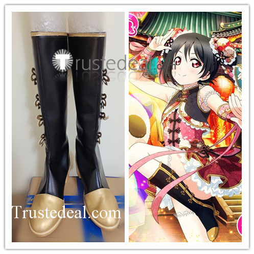 Kotori Minami Nine Girls Cheongsam Chinese Dress Version Cosplay Boots Shoes
