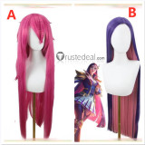 League of Legends LOL Battle Academia Caitlyn Yone Pink Purple Cosplay Wigs
