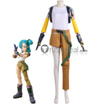 Dragon Ball Z Bulma White Brown Cosplay Costume
