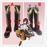 Genshin Impact Shikanoin Heizou Black Brown Cosplay Boots Shoes