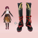 Genshin Impact Shikanoin Heizou Black Brown Cosplay Boots Shoes