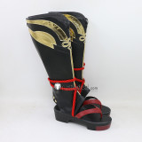 Genshin Impact Shikanoin Heizou Black Brown Cosplay Boots Shoes