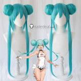 Vocaloid 2022 Racing Miku Hatsune Project Sekai Military Long Grey Green Ponytails Cosplay Wigs
